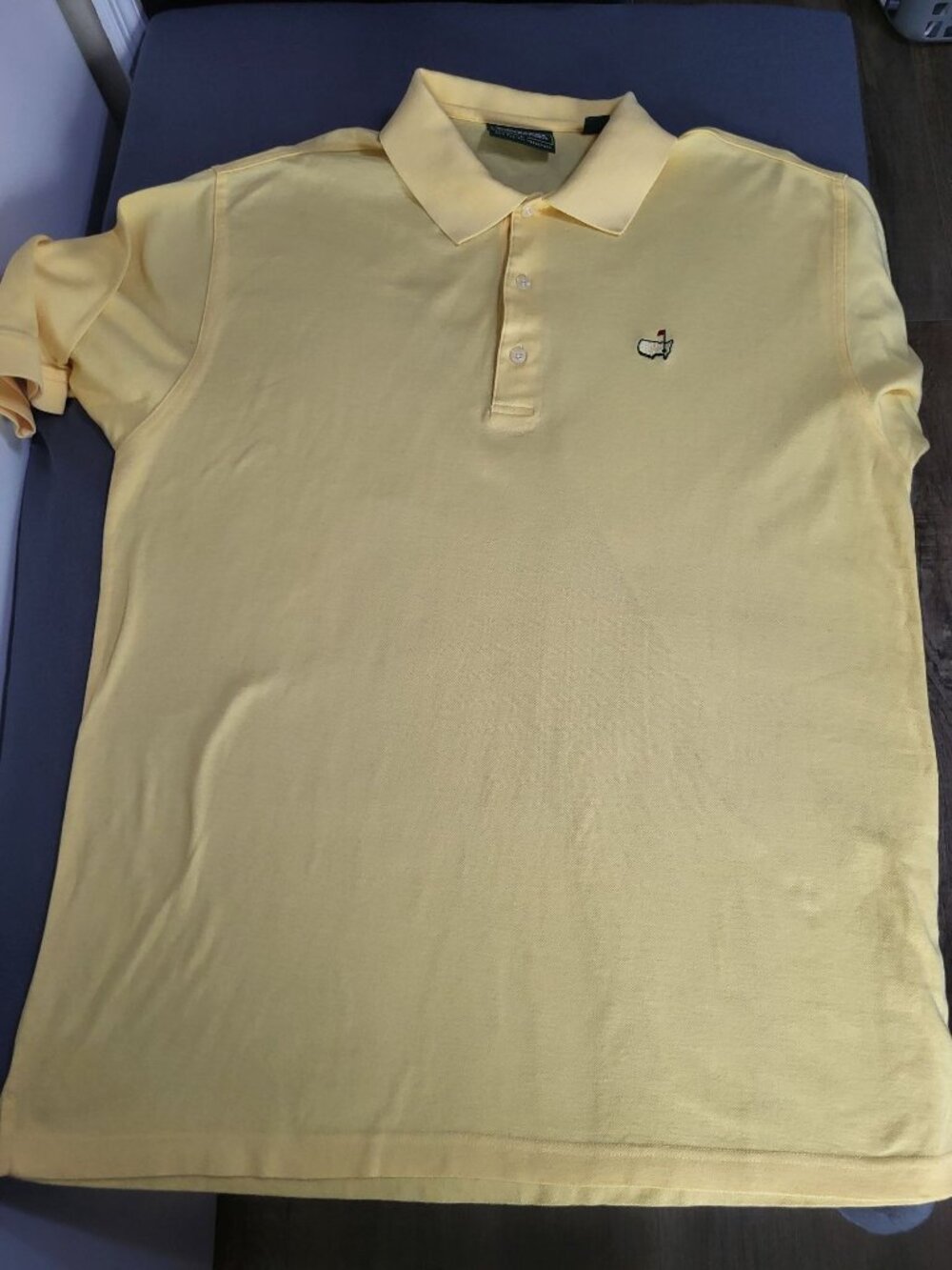 Masters Collection Shirt Men's Large Pima Cotton Yellow Golf Polo Augusta - Picture 4 of 10